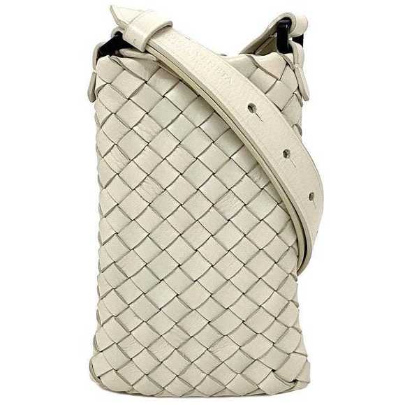 Bottega Veneta smartphones woven White Bag Intrecciato Beige pochette - Picture 2 of 9